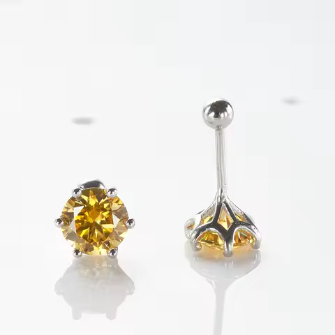 Gica Gema 0.5-2ct Moissanite Screw Stud Earrings D Color 925 Sterling Silver Diamond Earrings For Wo