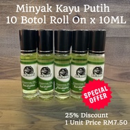 Minyak Kayu Putih (Eucaplytus) 10 botol kaca 15 ml Roll On Harga Borong (HQ Moncah Affiliate Wholesale Price Wanted)