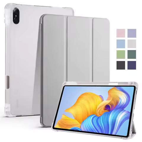 For Honor Pad 8 Case With Pencil Holder Trifold PU Leather Soft Back Stand Tablet Funda For Huawei H