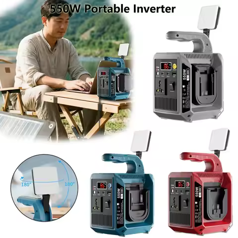 550W Portable Inverter Compatible for Dewalt/Milwaukee/Einhell/Worx/Bosch 18-20V Battery 110V/220V P