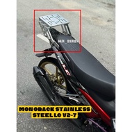 LC V2-7 304 Stainless Steel Monorack Lipat LC135 Tapak Box Rack LC V2-7 Silver Rack Spoiler Besi Bar