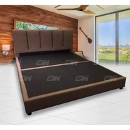 King Size Mocha Swiss Foundation Divan / Leather Divan / Solid Divan Bed / Bedframe Katil / Hotel Be