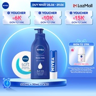 Sữa Dưỡng Thể NIVEA Dưỡng Ẩm Chuyên Sâu | Vitamin E (550 ml) + Kem Dưỡng Mềm Da NIVEA Soft (50 ml / 