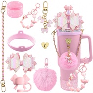 Sanrio Hello Kitty 9-Piece Bling Cup Accessory Set For 40-Ounce And 30-Ounce Tumblers, Includes Sili