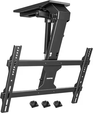 Motorized Ceiling TV Mount with Remote for 37-75 Inch TVs, Electric Drop Down for Flat and Pitched R