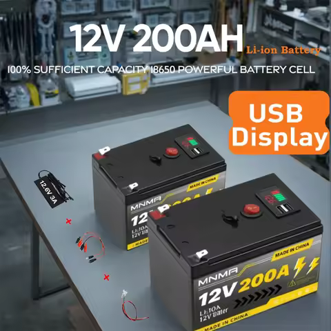 Ultra-large capacity 12V 200Ah Lithium LiFePO4 Deep Cycle Battery, for Solar/Wind Power,Small UPS,Li