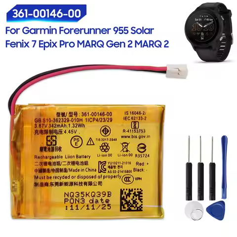 High Quality New Replacement Battery 361-00146-00 For Garmin Forerunner 955 955 Solar Fenix 7 Epix P