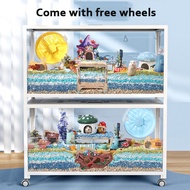 Bucatstate【80/100/120CM】Hamster Cage/Quail Cage/Small Animal/Double Door /with wheel