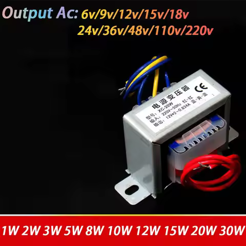 Power Transformer Single V 2 Line 1W 3W 5W 8W 10W 15W 20W 25W 30W Input AC 220V 50HZ Output AC 6V 9V