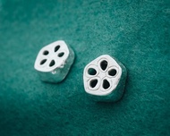 秋葵銀耳環 - 秋葵蔬菜 - 穿孔 - 日本侘寂