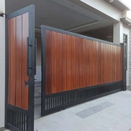 pintu pagar minimalis kombinasi grc