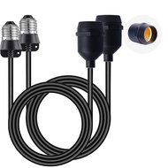 E26/E27 Light Socket Extender Cord,E26 to E26 Socket Extender, 6.6 FT Extension, Outdoor String Ligh