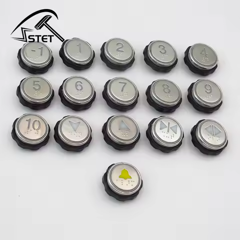 STET For OTIS XIZI OTIS Elevator Button Round Stainless Steel Braille Button BR32 BR32A(B) Blue Whit