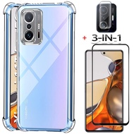 HP Xiaomi 11T - 11T Pro 3-in-1 Case Softcase Tempered Glass Camera Lens Casing Xiaomi 11T - 11T Proh