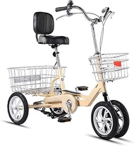3 wheel bikes 12 Inch Wheel Adult Tricycle Single Speed Trike Bike Cycling with Shopping Basket for Adults &amp; Elderly Picnic Cycling Pedalling
