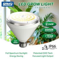 SANSI 24W LED Grow Light Bulb 4000K Daylight Full Spectrum E27 IP66 Waterproof Protection And Sunlig