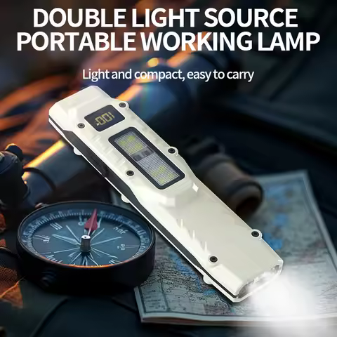 EDC Rechargeable LED Flashlight, Super Bright Tactical Flashlight COB Work Light Portable Multifunct