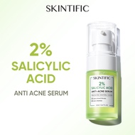 SKINTIFIC Anti-Acne Skincare Set 20ml Salicylic Acid Serum & 30g 3X Acid Gel Moisturizer Clear Black