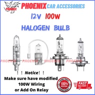 12V 100W ★ HIGH QUALITY Universal Car Halogen Headlight Fog lamp Bulb - H1 H3 H4 H7 MENTOL LAMPU TER