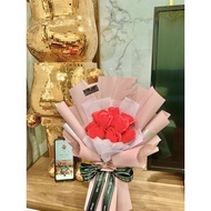 Jasmine: HQ wax flower bouquet of 11 flowers