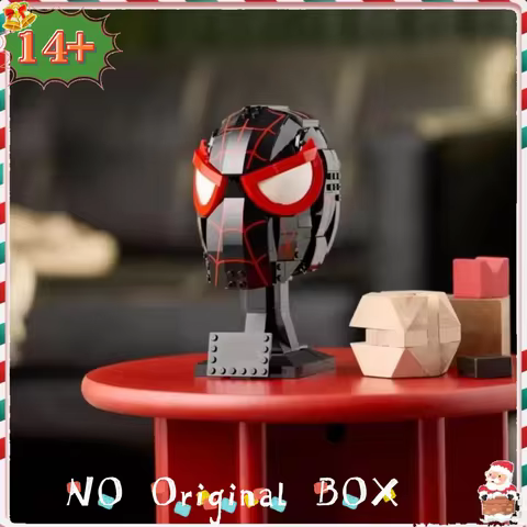 2026 New 76329 Miles Morales Helmet Mask Puzzle Model Bricks Creative Assembly Puzzle Compatible Bui