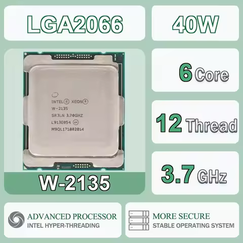 Intel Xeon W-2135 14nm 6 Cores 12 Threads 3.7GHz 8.25MB 140W W 2135 Computer CPU Processor Server Pa