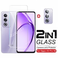 2In1 Tempered Glass Full Screen Protector Film with Camera Lens Protector For Oppo A3 Pro A3Pro 5G 2