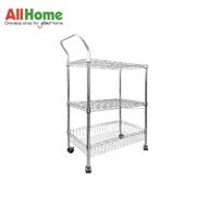 ELGIN 3 Tier Chrome Metal Kitchen/Utility Cart