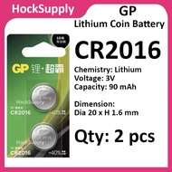[2pcs][Authentic] GP CR2016 Lithium 3V Button Battery 2016 [FAST SHIP OUT]