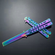 【Crystal_】พร้อมส่ง Balisong มีดบาลิซอง มีดควง มีดผีเสื้อ มีดซ้อมบาลิซอง มีดซ้อม  มีดผีเสื้อ ซ้อม มีด แบบหวี csgo