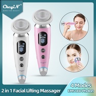 CkeyiN 2 in 1 EMS Facial Lifting Massager LED Photon Skin Rejuvenation Light Therapy Hot Compress Fa
