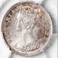 1888年 香港維多利亞 一毫銀幣 PCGS MS 64+