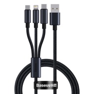 Baseus 3 in 1 USB to M+C+L Cable Compatible For Samsung iPhone Huawei