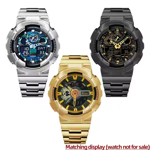 For Casio G-SHOCK GA-110GB GA-100 GA-120 GA110 Modified Stainless Steel Case Strap kit Metal Case Si