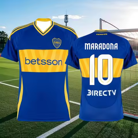 3D Printed Argentine Football Training Uniform Sports Shirt Fan Jersey Boca Juniors 2025 Adult and C