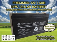 Precision 12V 7.5AH UPS Battery Rechargeable Sealed Lead-Acid Battery