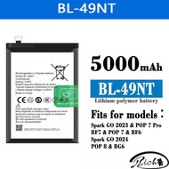 New Battery BL-49NT For Tecno Spark GO 2023 POP 7 PRO Phone Bateria BL49NT Replacement Battery