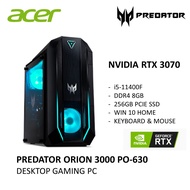 Acer Predator Orion 3000 PO3-630 Gaming Desktop PC I5-11400f 8GD4 256SSD RTX3070 8GD6 WIN10H