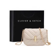 Clever&amp;Ketch包包女2023新款時尚小眾菱格鏈條包單肩斜挎包小方包