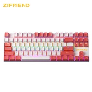 Zifriend KY400 87 Keys Mechanical Keyboard Ergonomic Design 24 Light Effects RGB Backlit Gaming Keyb