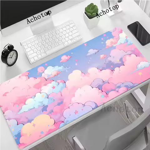 pink cloud Gamer Mouse Pad Rubber Mousepads Locking Edge Mouse Mat Locking Edge Gaming Mousepad Keyb