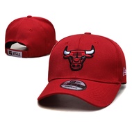 nventory Ready NBA Chicago Bulls Fitted Hat Men's Bull Logo Fully Enclosed Flat Brimmed Cap Summer S