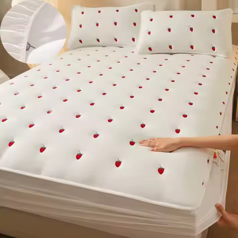 Fitted Sheets Queen Size Elastic Bedsheet Embroidered Bed Covers 90x200cm Thicken Mattress Cover 매트리