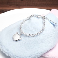 活力小熊 寬版 純銀兒童手鍊 刻字訂製 寶寶手鍊