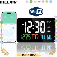KILLA1V Tuya WIFI Atomic Clock, Adjustable Brightness 2.4Ghz Electronic Wall Clock,  APP Remote Cloc
