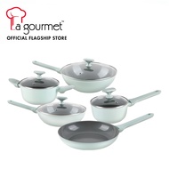 Shogun Okinawa Ceramic Non-stick 18cm Saucepan, 20cm Casserole, 24cm Frypan, 24cm Deep Frypan, 30cm 