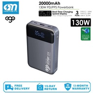 Ego HYPER 2 GEN 20K 20000mAh 130W PD mobile power Bank rechargeable battery PD PPS SCP QC4+ QC3.0