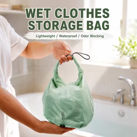 Waterproof Wet Clothes Bag Gym Swimming Travel Dry Bag Foldable Leakproof Wet Dry Separation Storage