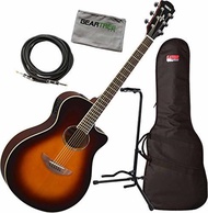 Yamaha APX600 OVS Thin Body Acoustic-Electric Guitar w/Bag, Stand, Cloth, Cable