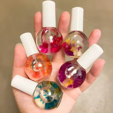 15ml/1 Bottle Dried Flowers Softener Nutritional Cuticle Oil 8Color Cuticle Oil Multi Fragrance Nail